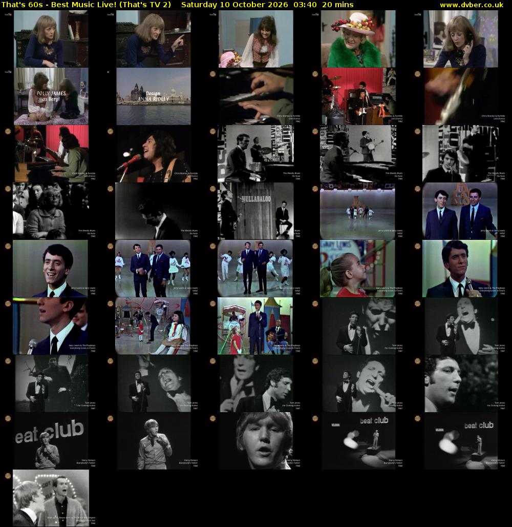 That's 60s - Best Music Live! (That's TV 2) Saturday 10 October 2026 03:40 - 04:00