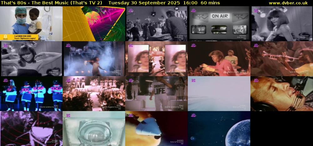 That's 80s - The Best Music (That's TV 2) Tuesday 30 September 2025 16:00 - 17:00