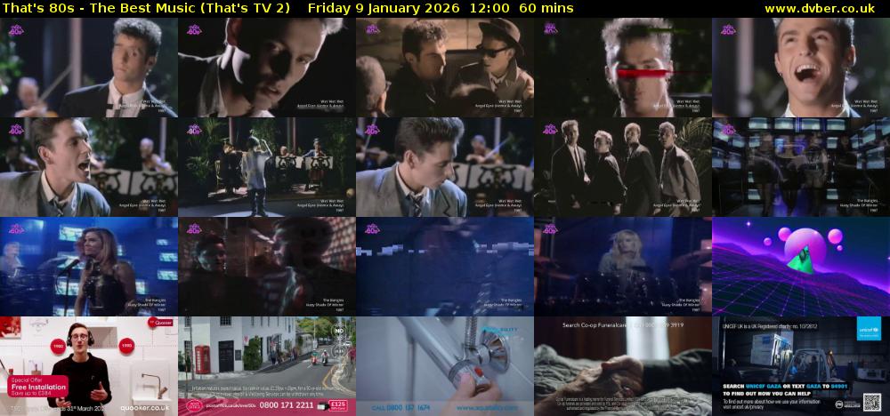 That's 80s - The Best Music (That's TV 2) Friday 9 January 2026 12:00 - 13:00
