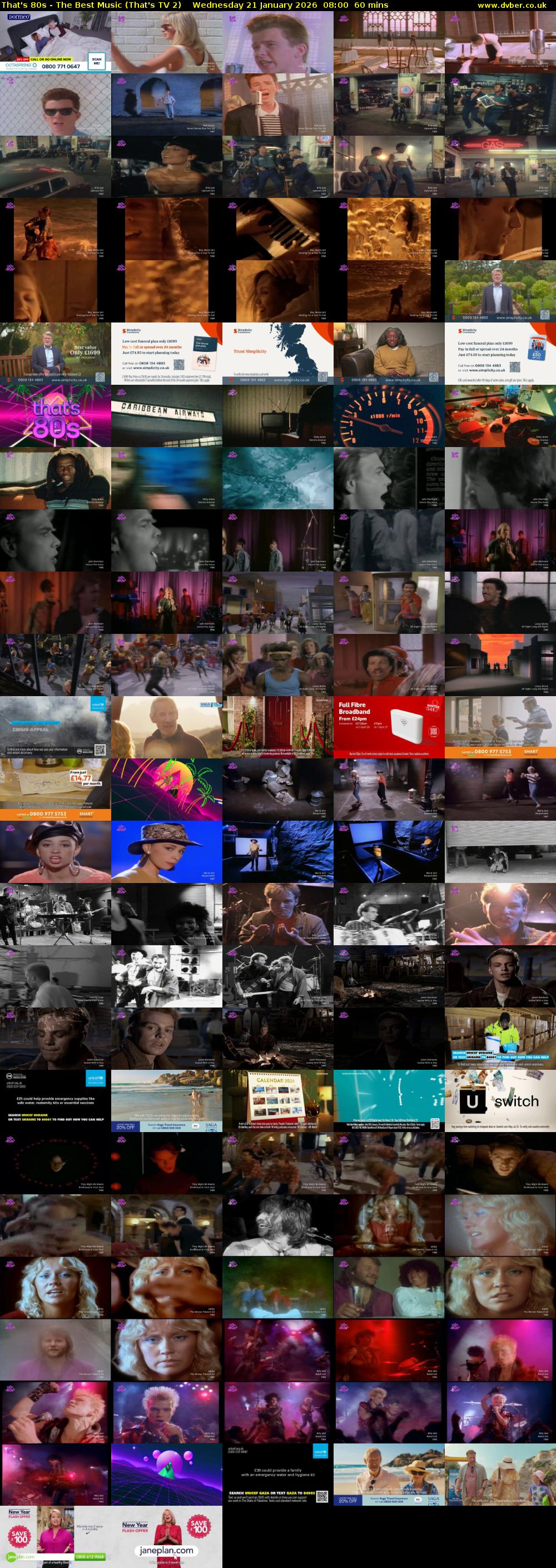 That's 80s - The Best Music (That's TV 2) Wednesday 21 January 2026 08:00 - 09:00