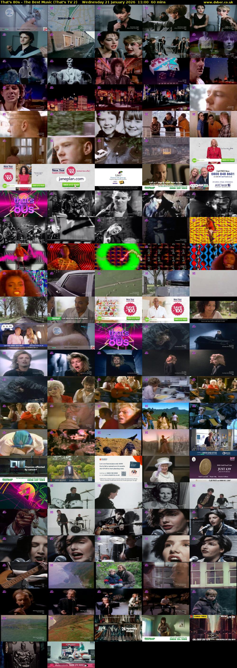 That's 80s - The Best Music (That's TV 2) Wednesday 21 January 2026 11:00 - 12:00