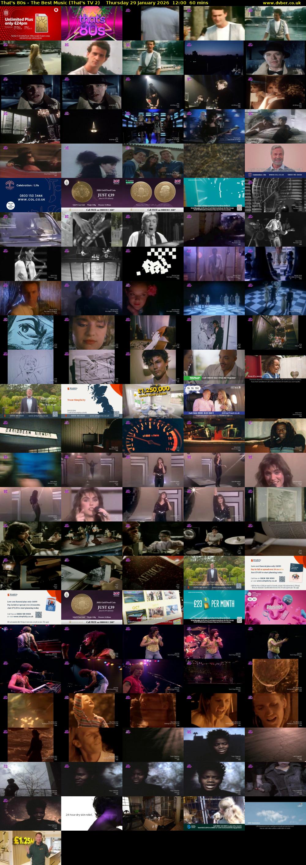 That's 80s - The Best Music (That's TV 2) Thursday 29 January 2026 12:00 - 13:00