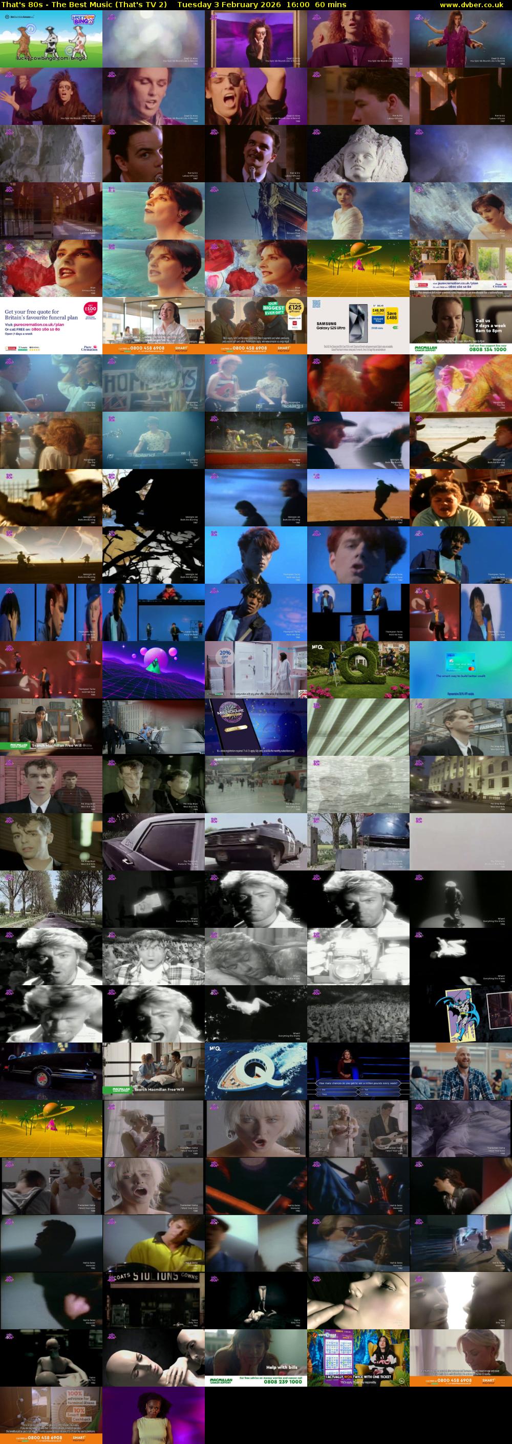 That's 80s - The Best Music (That's TV 2) Tuesday 3 February 2026 16:00 - 17:00