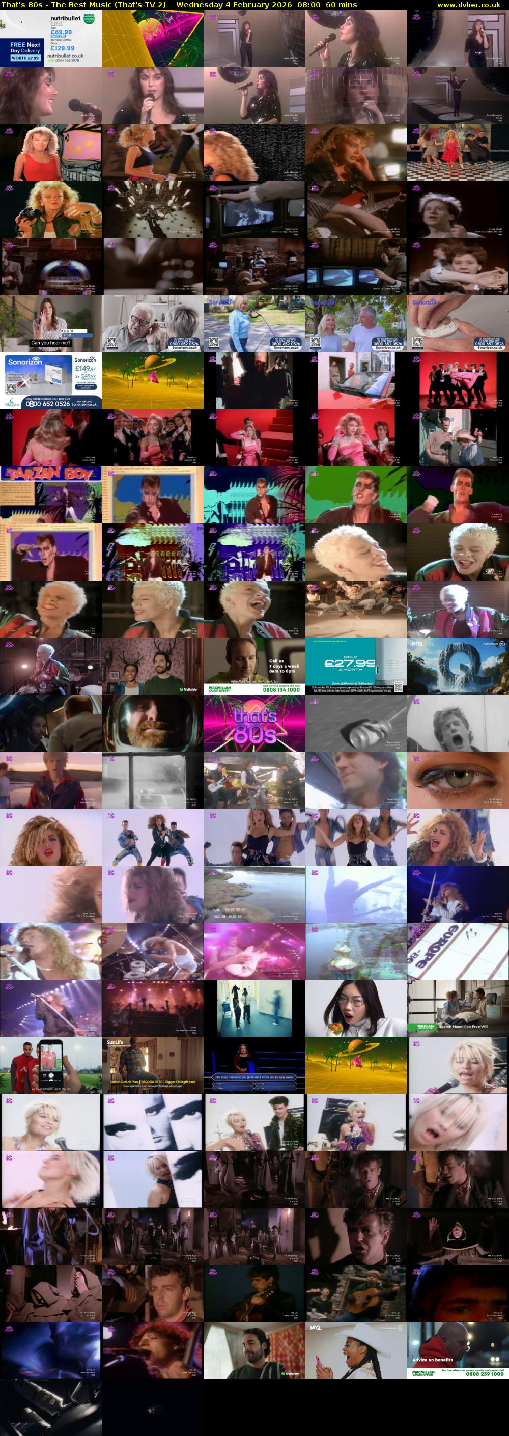 That's 80s - The Best Music (That's TV 2) Wednesday 4 February 2026 08:00 - 09:00