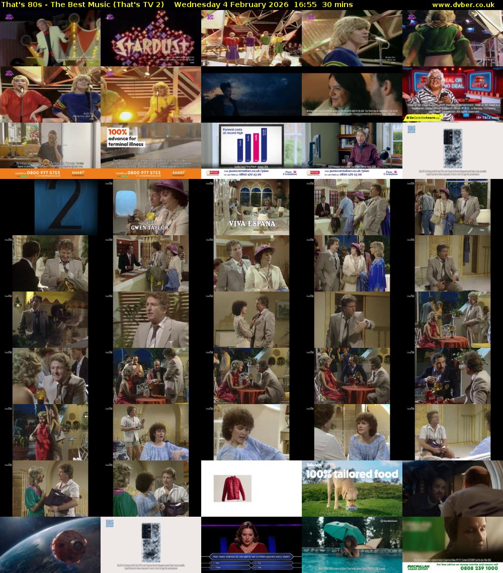 That's 80s - The Best Music (That's TV 2) Wednesday 4 February 2026 16:55 - 17:25