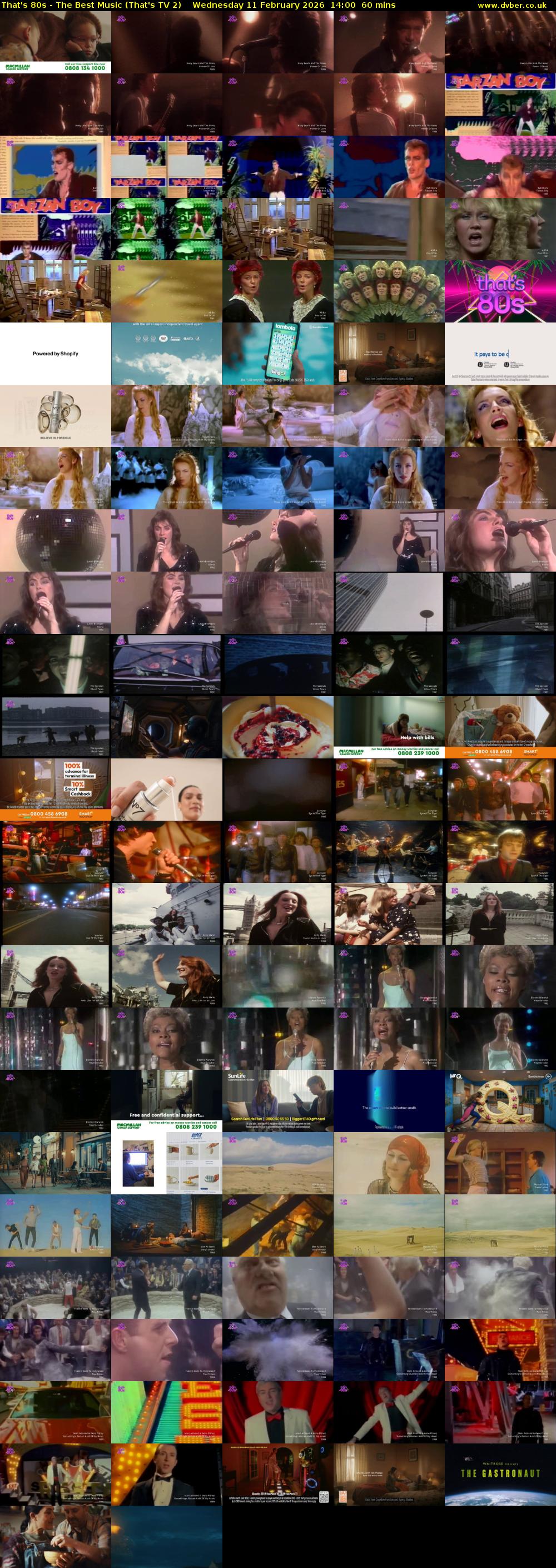 That's 80s - The Best Music (That's TV 2) Wednesday 11 February 2026 14:00 - 15:00