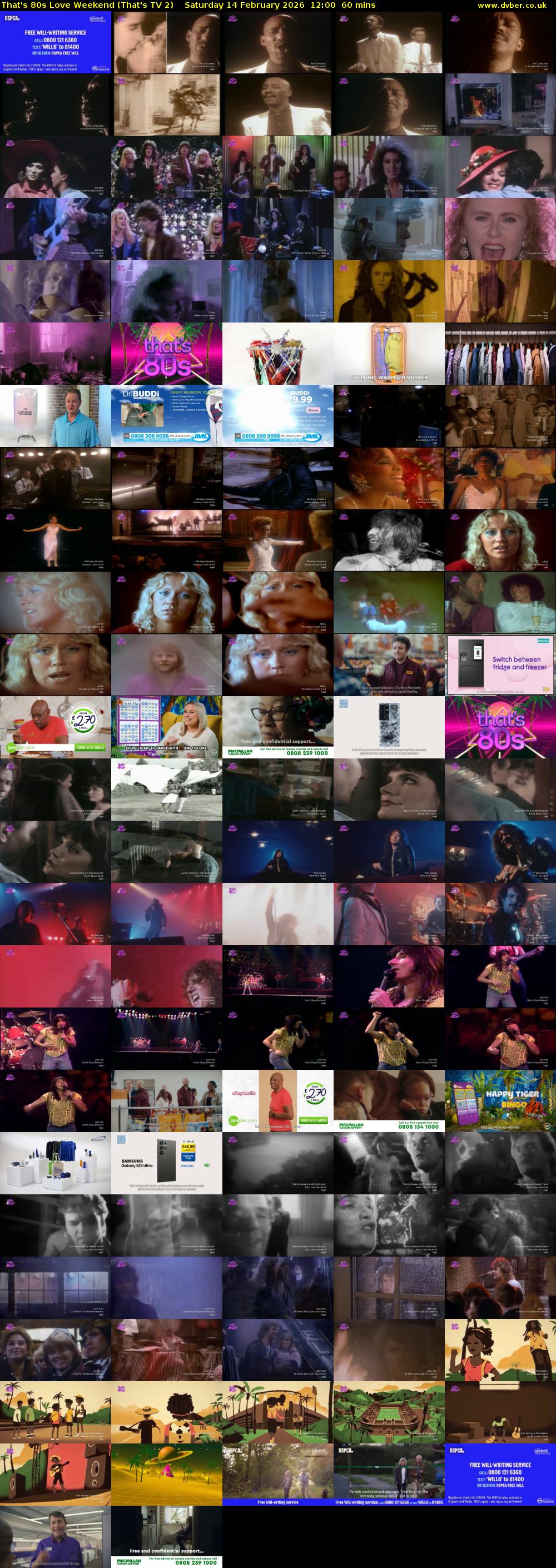 That's 80s Love Weekend (That's TV 2) Saturday 14 February 2026 12:00 - 13:00