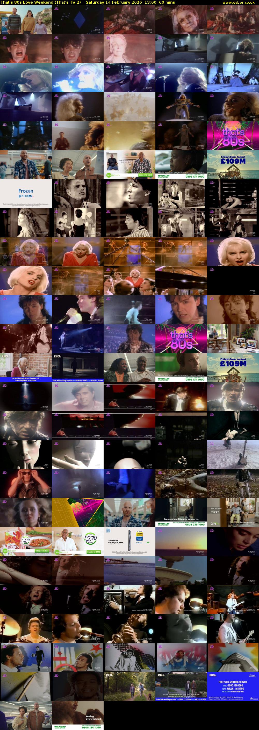 That's 80s Love Weekend (That's TV 2) Saturday 14 February 2026 13:00 - 14:00