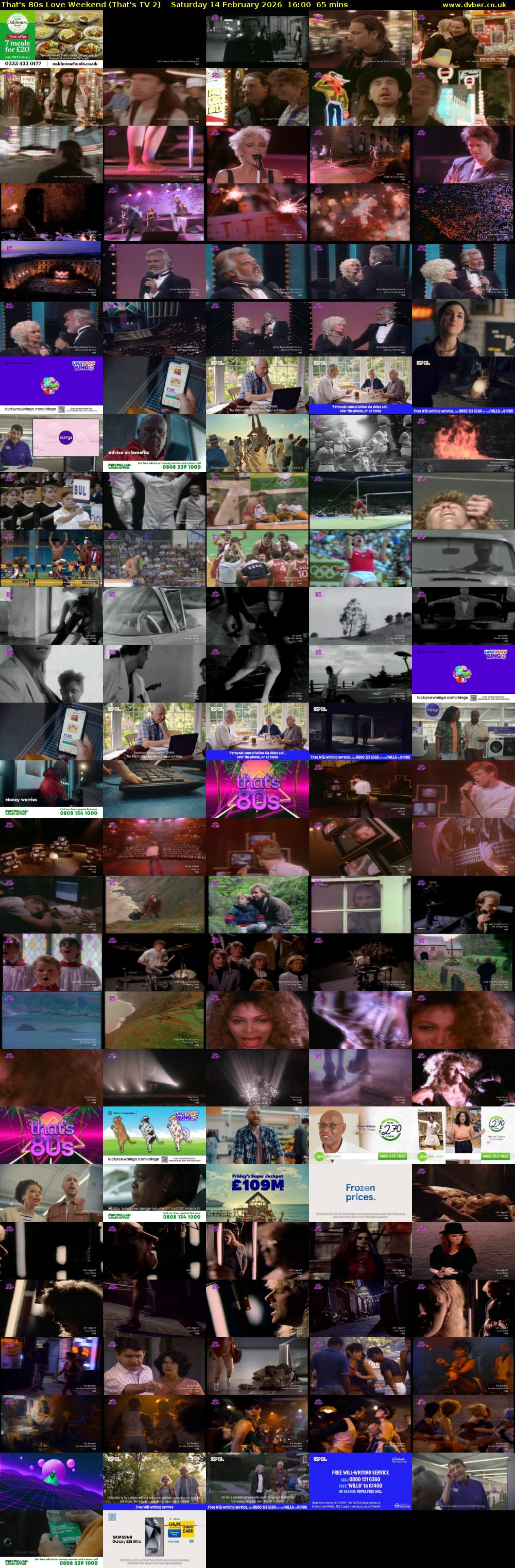 That's 80s Love Weekend (That's TV 2) Saturday 14 February 2026 16:00 - 17:05