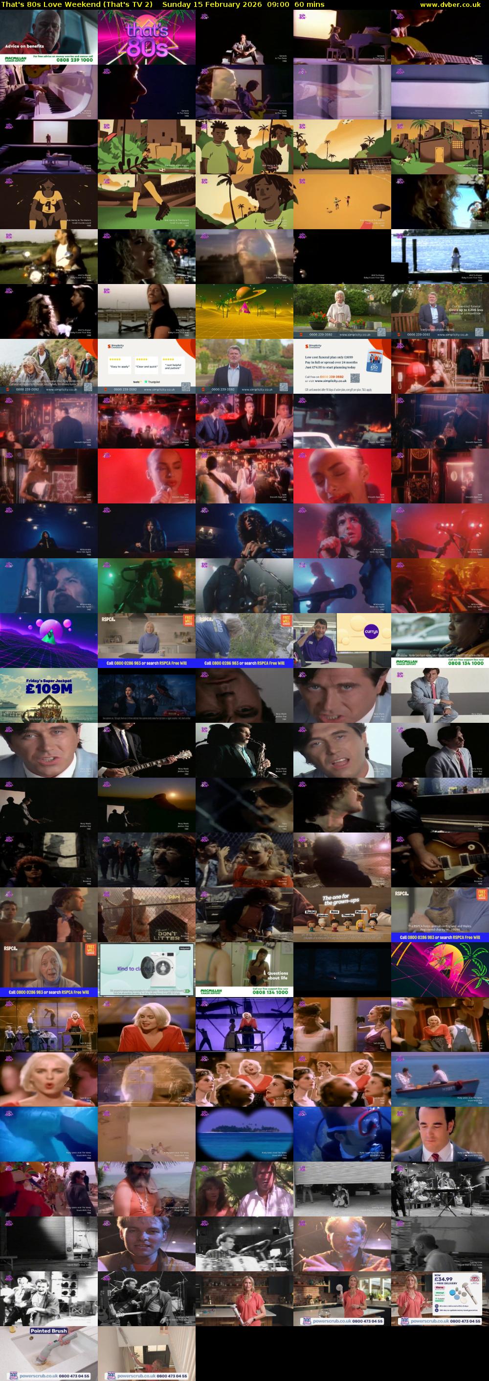That's 80s Love Weekend (That's TV 2) Sunday 15 February 2026 09:00 - 10:00