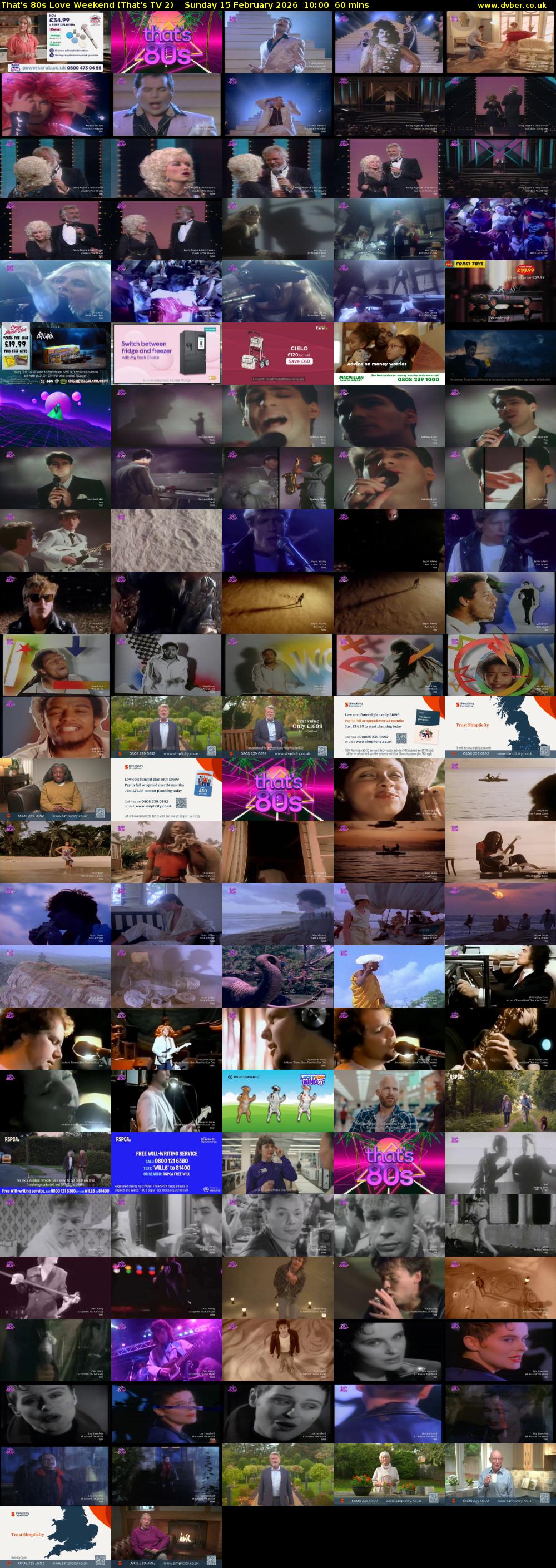 That's 80s Love Weekend (That's TV 2) Sunday 15 February 2026 10:00 - 11:00