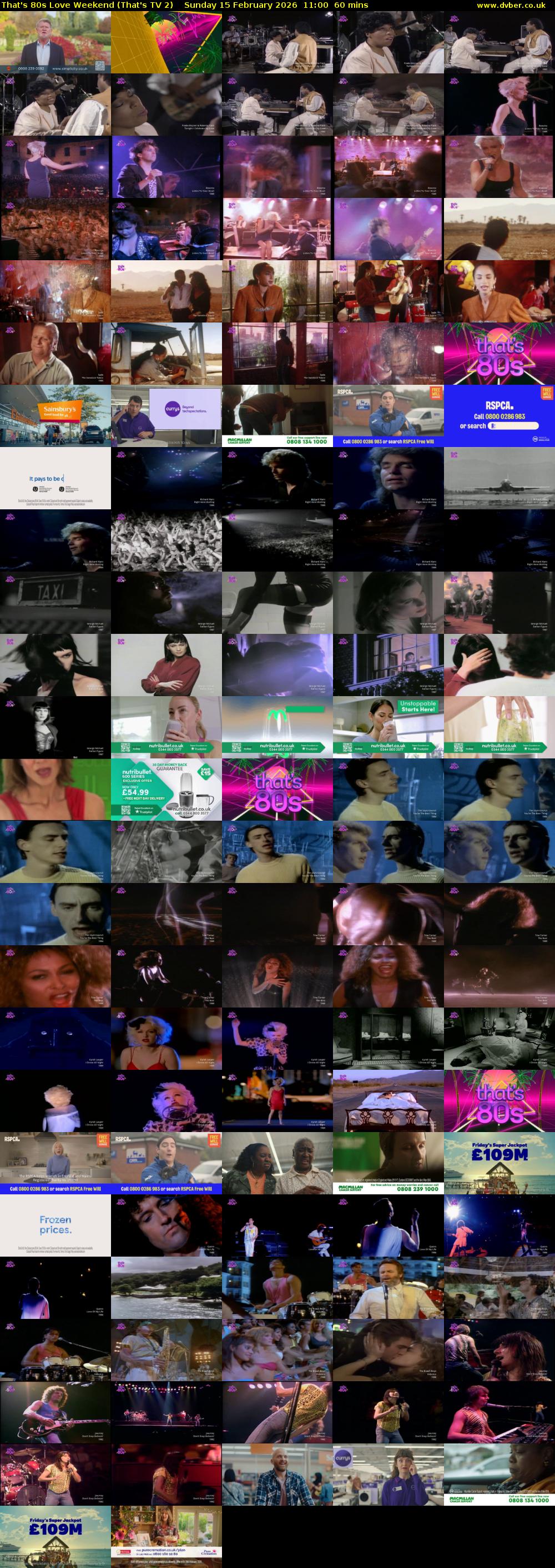 That's 80s Love Weekend (That's TV 2) Sunday 15 February 2026 11:00 - 12:00