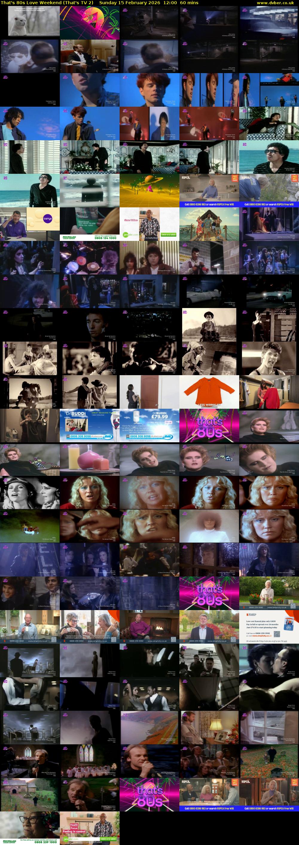 That's 80s Love Weekend (That's TV 2) Sunday 15 February 2026 12:00 - 13:00