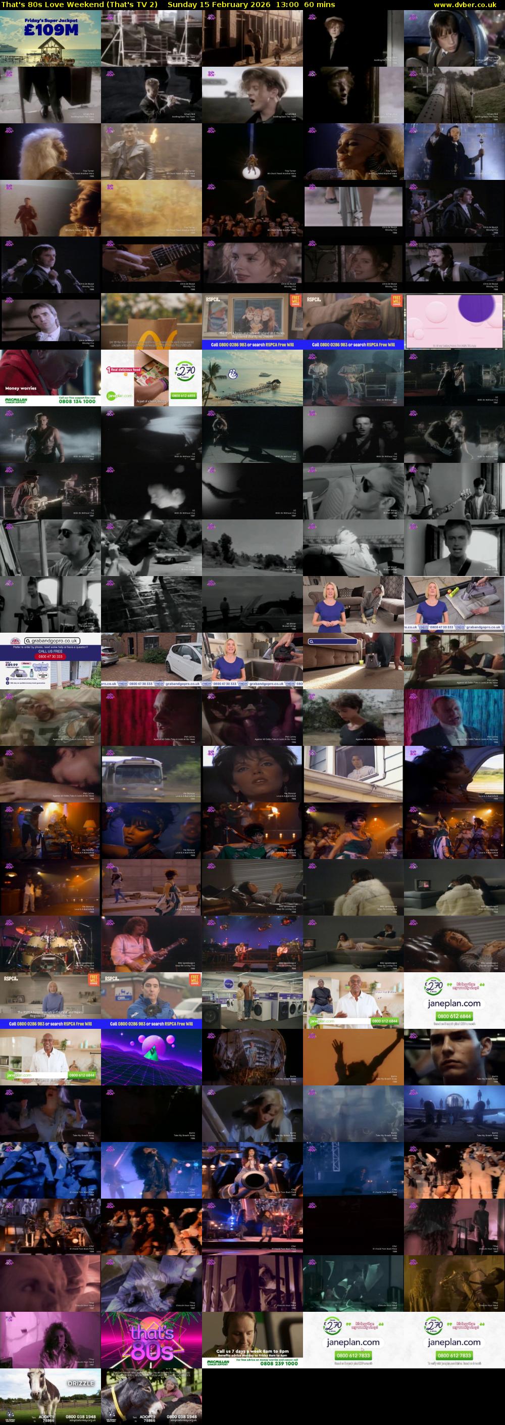 That's 80s Love Weekend (That's TV 2) Sunday 15 February 2026 13:00 - 14:00