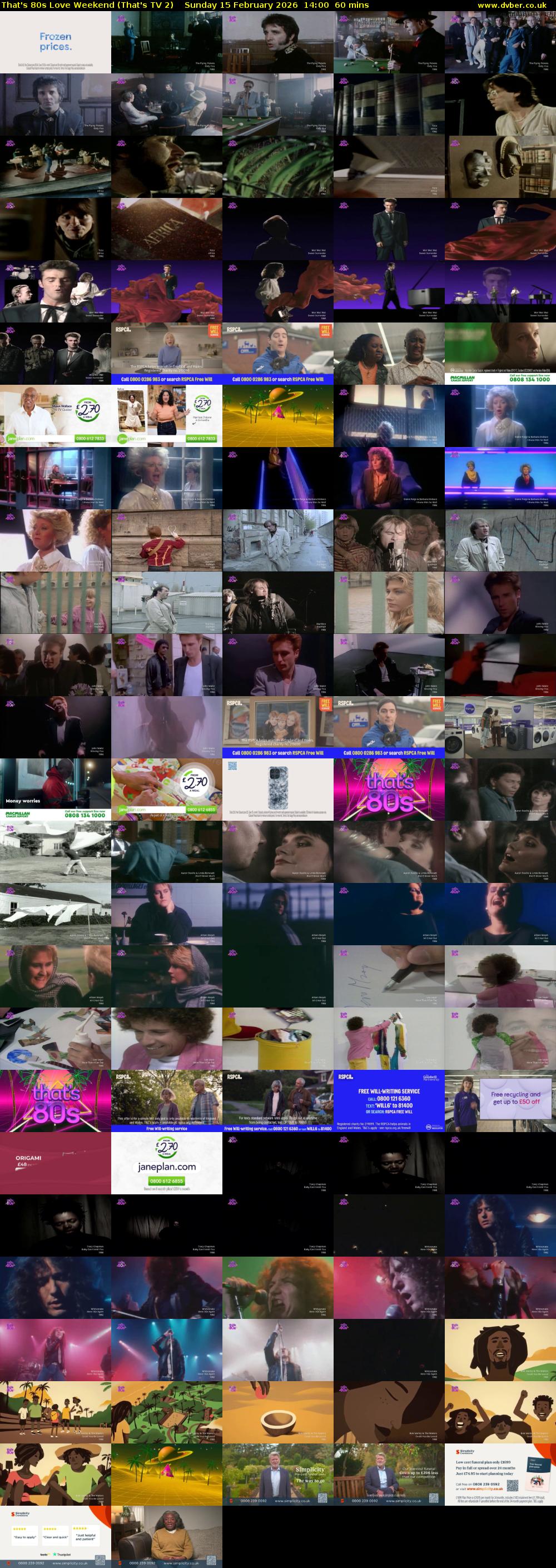 That's 80s Love Weekend (That's TV 2) Sunday 15 February 2026 14:00 - 15:00