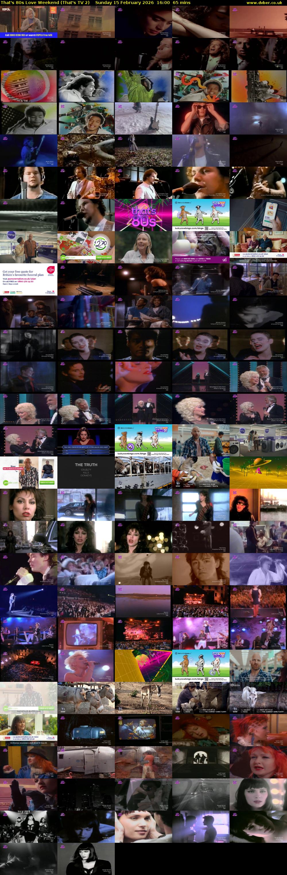 That's 80s Love Weekend (That's TV 2) Sunday 15 February 2026 16:00 - 17:05