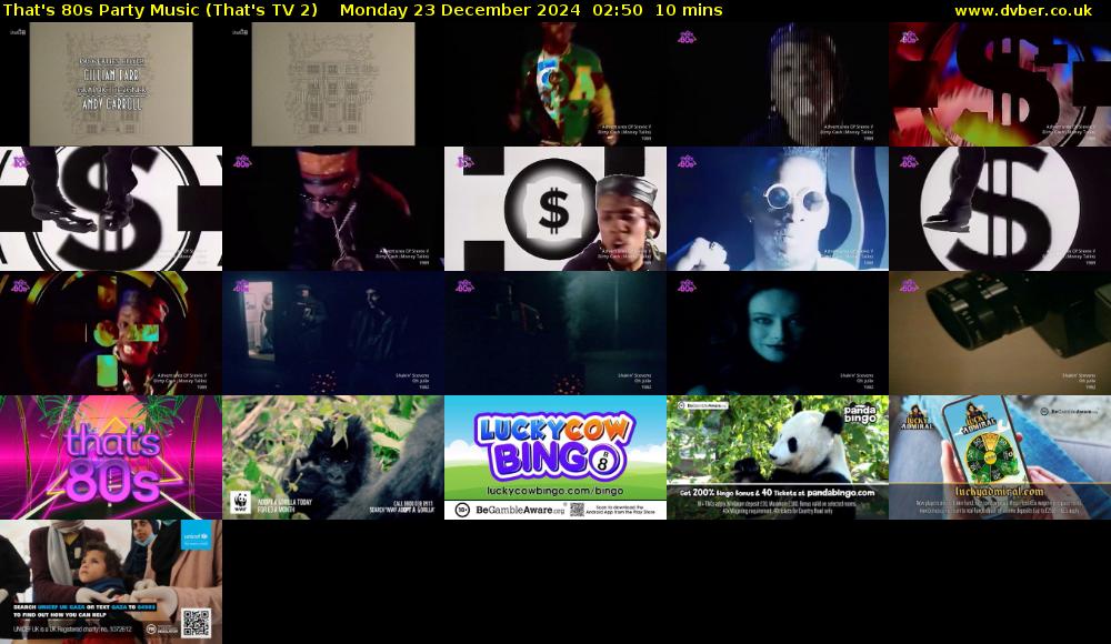 That's 80s Party Music (That's TV 2) Monday 23 December 2024 02:50 - 03:00