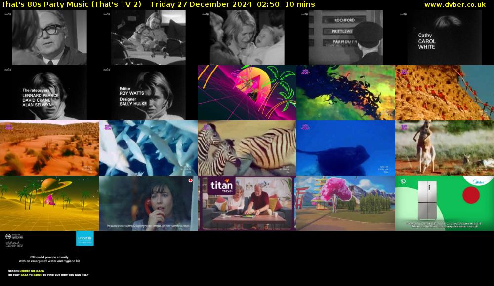 That's 80s Party Music (That's TV 2) Friday 27 December 2024 02:50 - 03:00