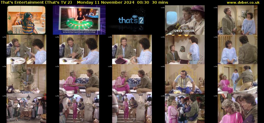 That's Entertainment (That's TV 2) Monday 11 November 2024 00:30 - 01:00