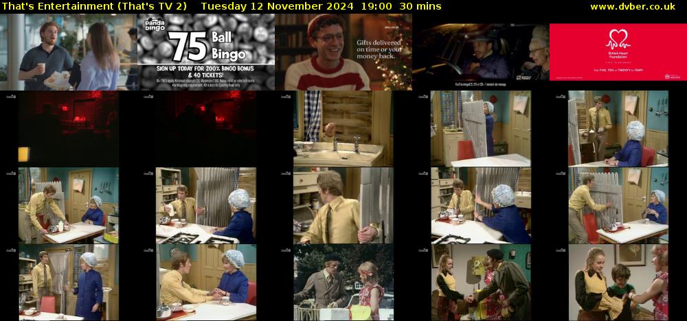 That's Entertainment (That's TV 2) Tuesday 12 November 2024 19:00 - 19:30