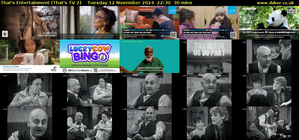 That's Entertainment (That's TV 2) Tuesday 12 November 2024 22:30 - 23:00