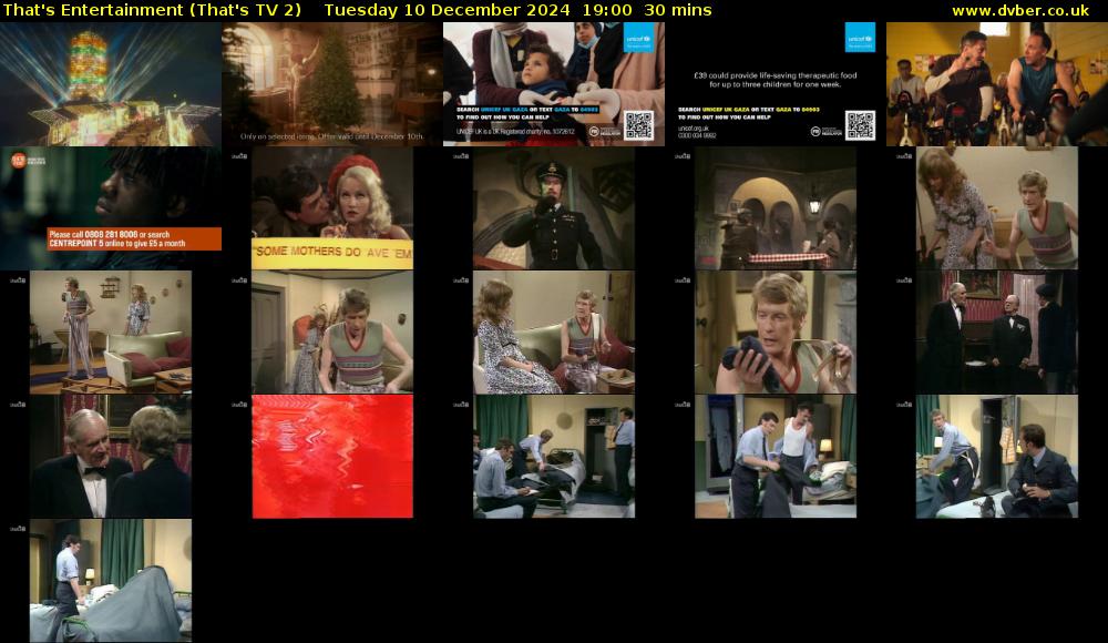 That's Entertainment (That's TV 2) Tuesday 10 December 2024 19:00 - 19:30