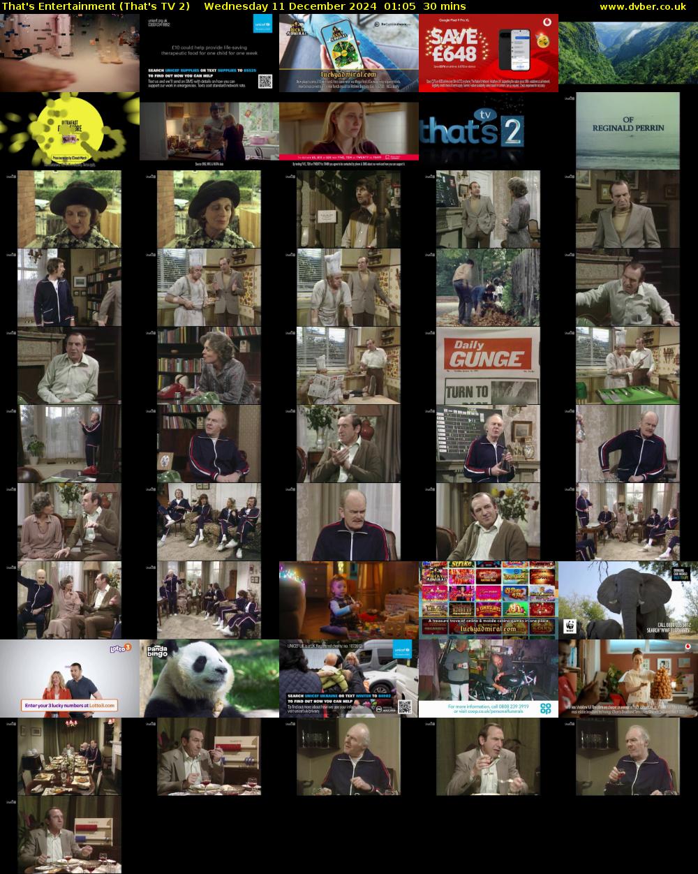 That's Entertainment (That's TV 2) Wednesday 11 December 2024 01:05 - 01:35