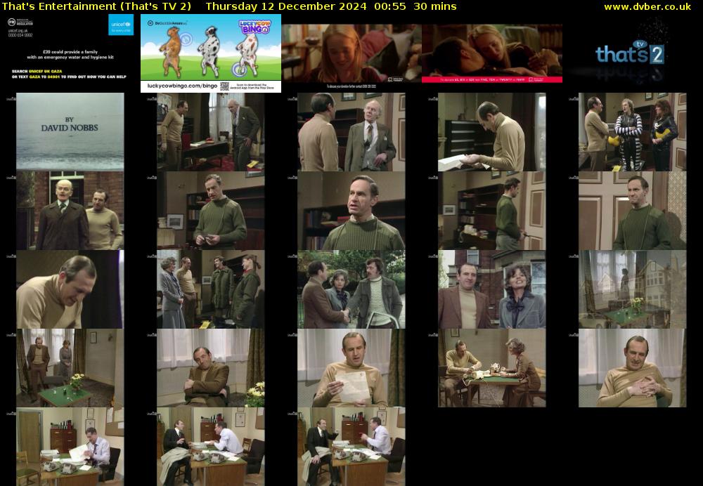 That's Entertainment (That's TV 2) Thursday 12 December 2024 00:55 - 01:25
