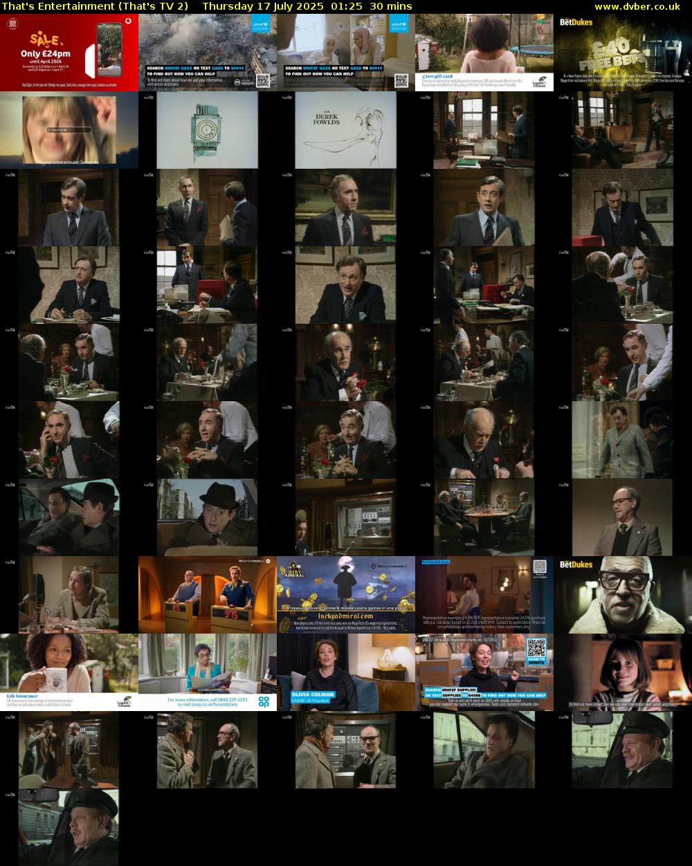 That's Entertainment (That's TV 2) Thursday 17 July 2025 01:25 - 01:55