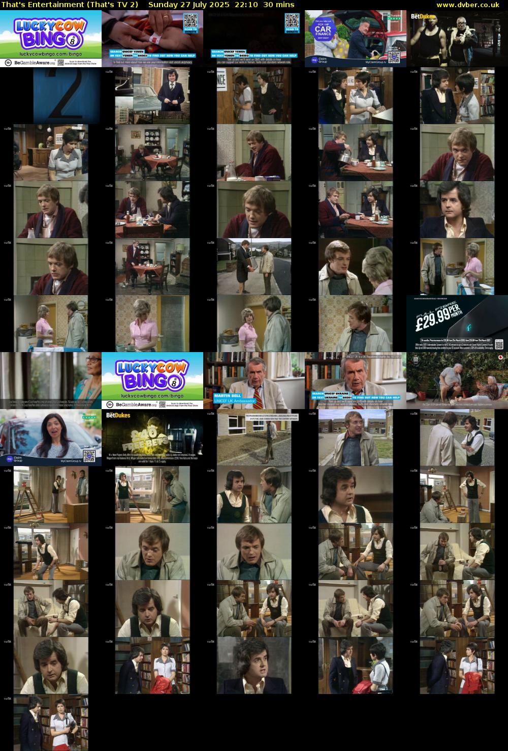 That's Entertainment (That's TV 2) Sunday 27 July 2025 22:10 - 22:40