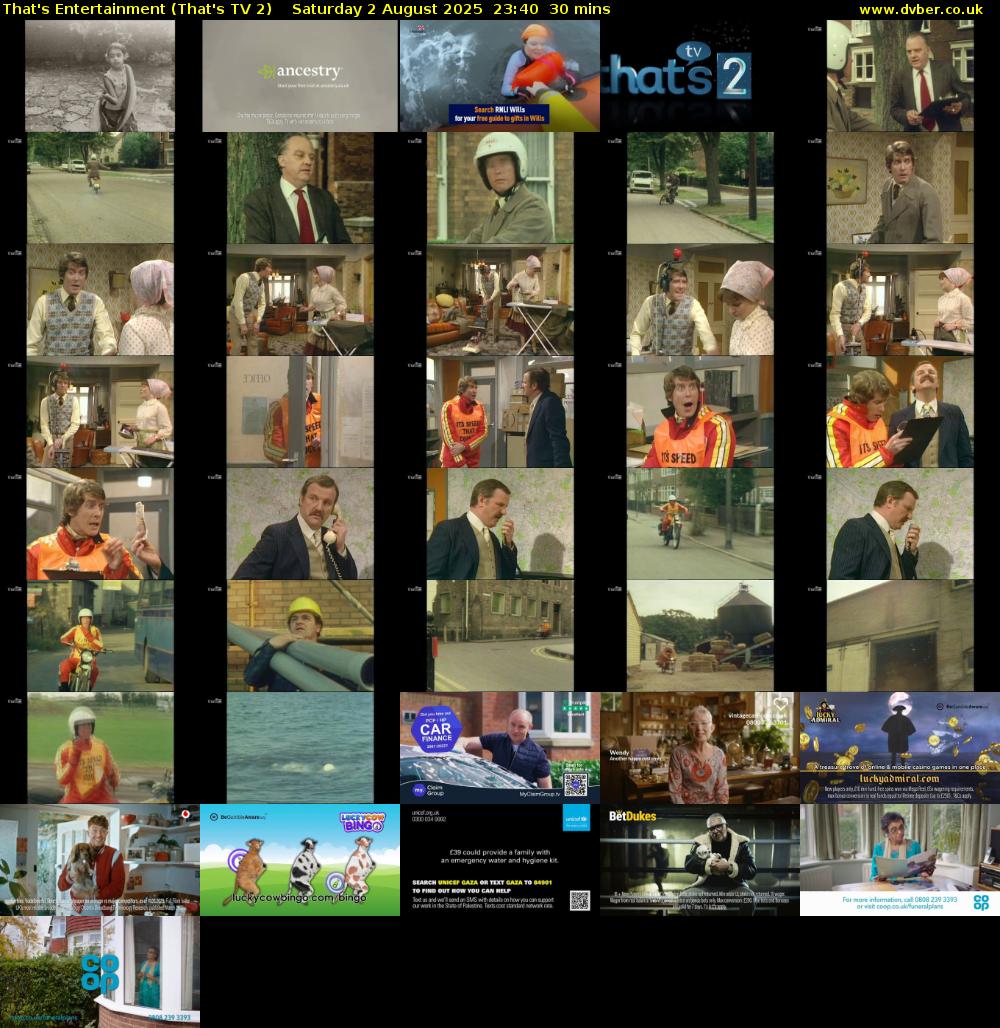 That's Entertainment (That's TV 2) Saturday 2 August 2025 23:40 - 00:10