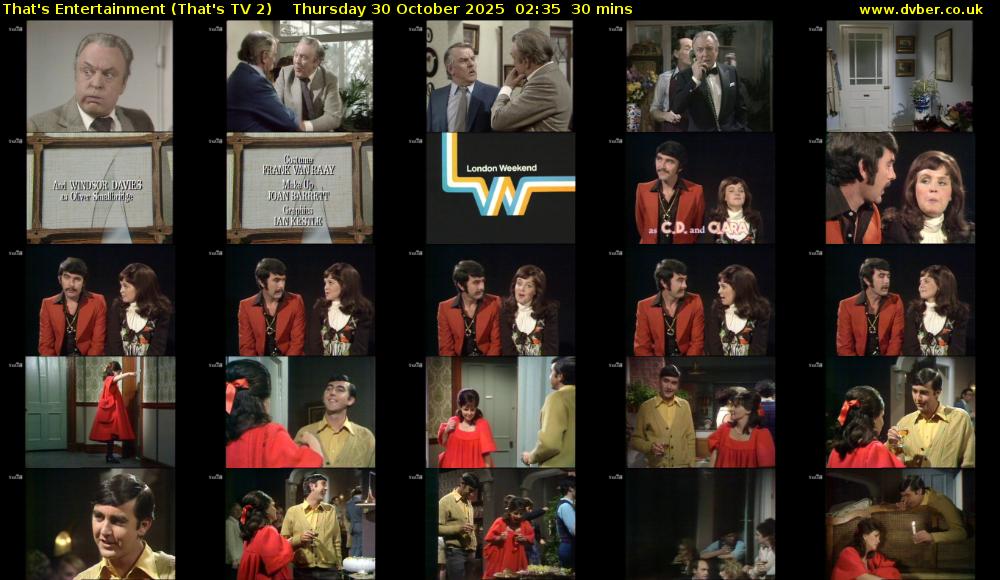 That's Entertainment (That's TV 2) Thursday 30 October 2025 02:35 - 03:05