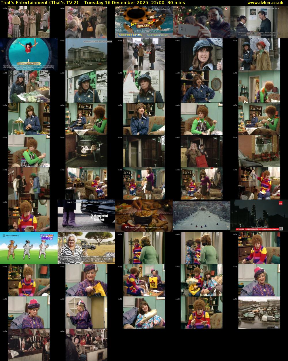 That's Entertainment (That's TV 2) Tuesday 16 December 2025 22:00 - 22:30