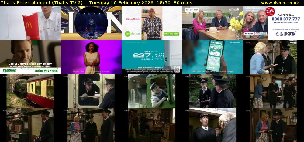 That's Entertainment (That's TV 2) Tuesday 10 February 2026 18:50 - 19:20