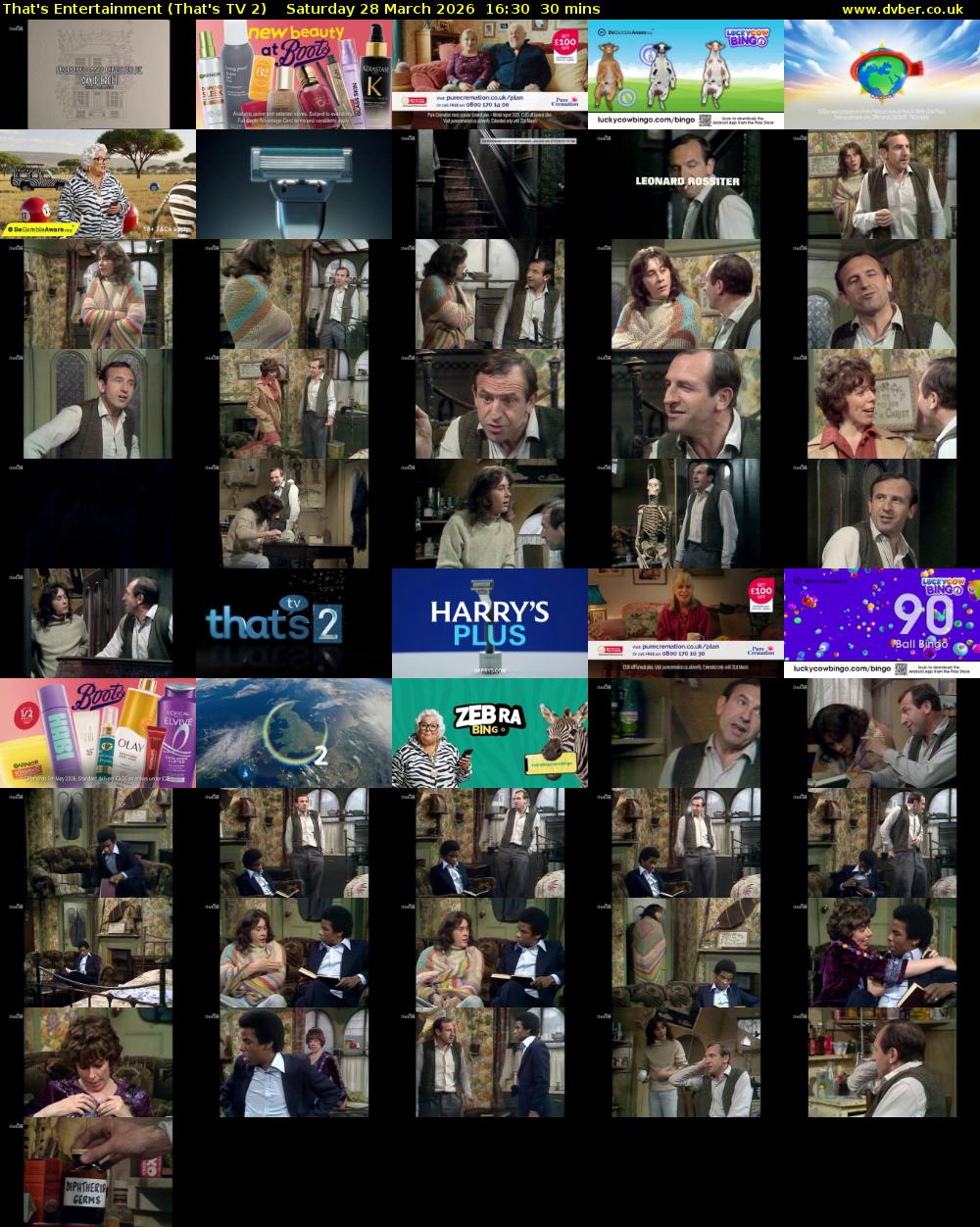 That's Entertainment (That's TV 2) Saturday 28 March 2026 16:30 - 17:00