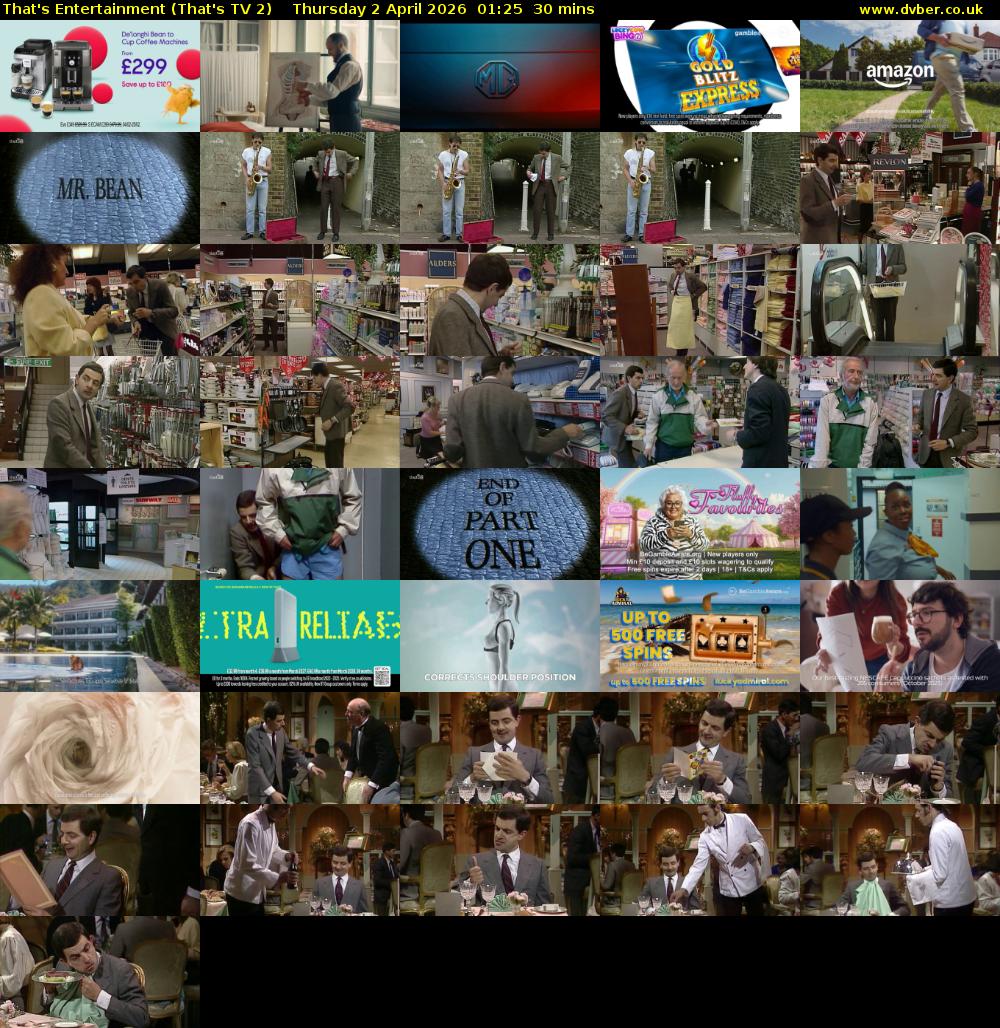 That's Entertainment (That's TV 2) Thursday 2 April 2026 01:25 - 01:55