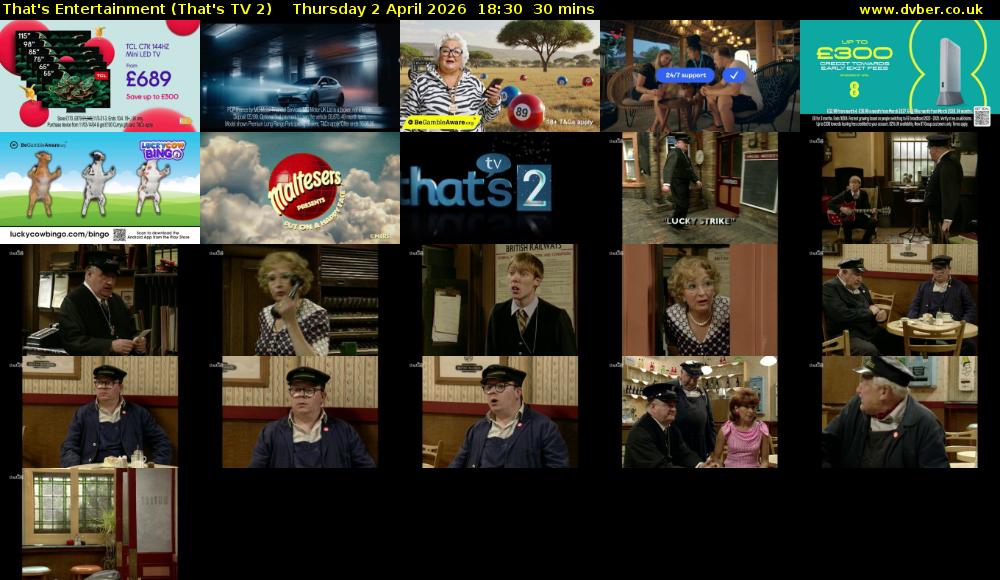 That's Entertainment (That's TV 2) Thursday 2 April 2026 18:30 - 19:00