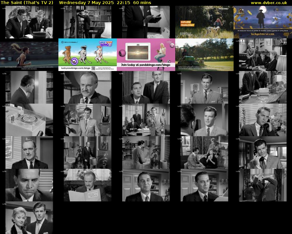The Saint (That's TV 2) Wednesday 7 May 2025 22:15 - 23:15