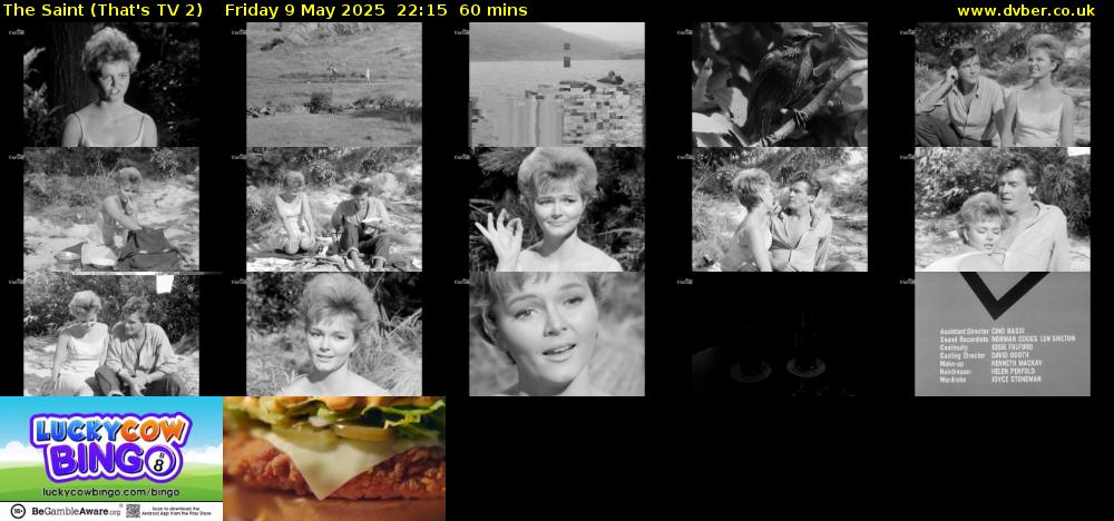 The Saint (That's TV 2) Friday 9 May 2025 22:15 - 23:15