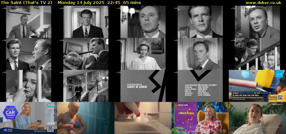 The Saint (That's TV 2) Monday 14 July 2025 22:45 - 23:50