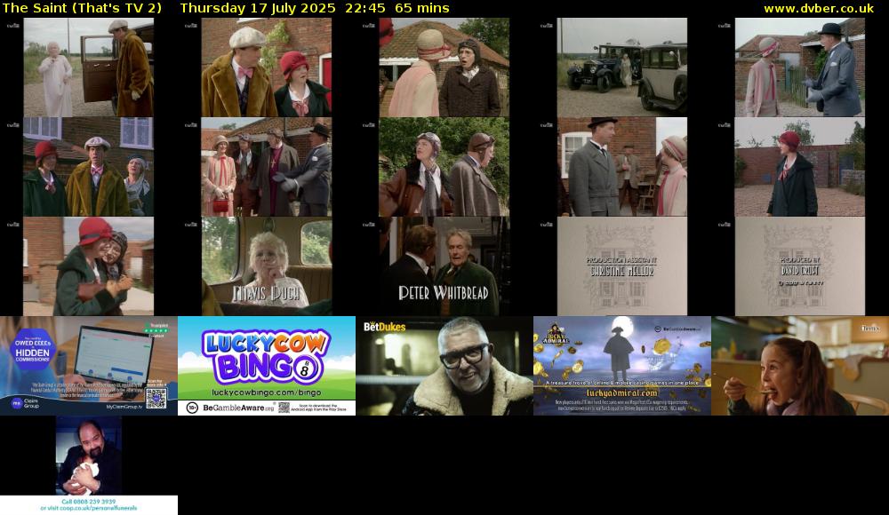 The Saint (That's TV 2) Thursday 17 July 2025 22:45 - 23:50