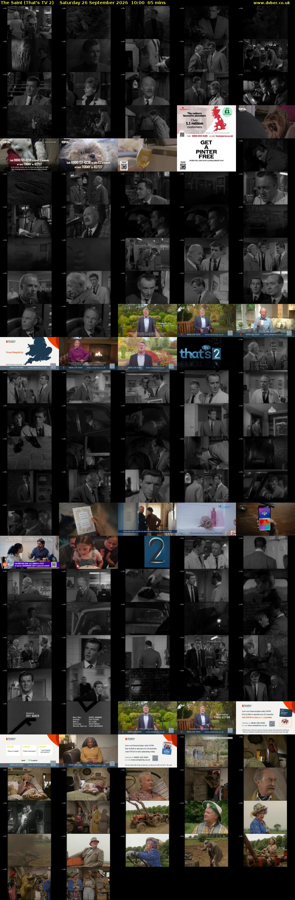 The Saint (That's TV 2) Saturday 26 September 2026 10:00 - 11:05