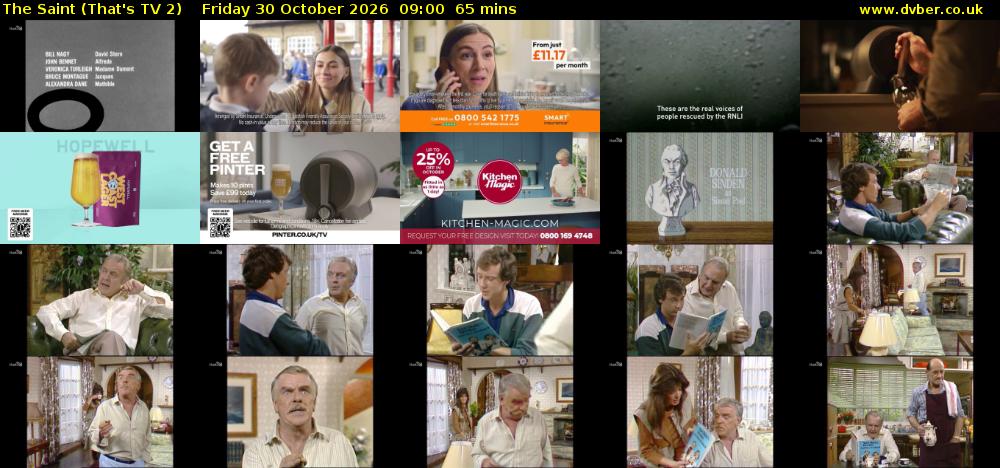 The Saint (That's TV 2) Friday 30 October 2026 09:00 - 10:05