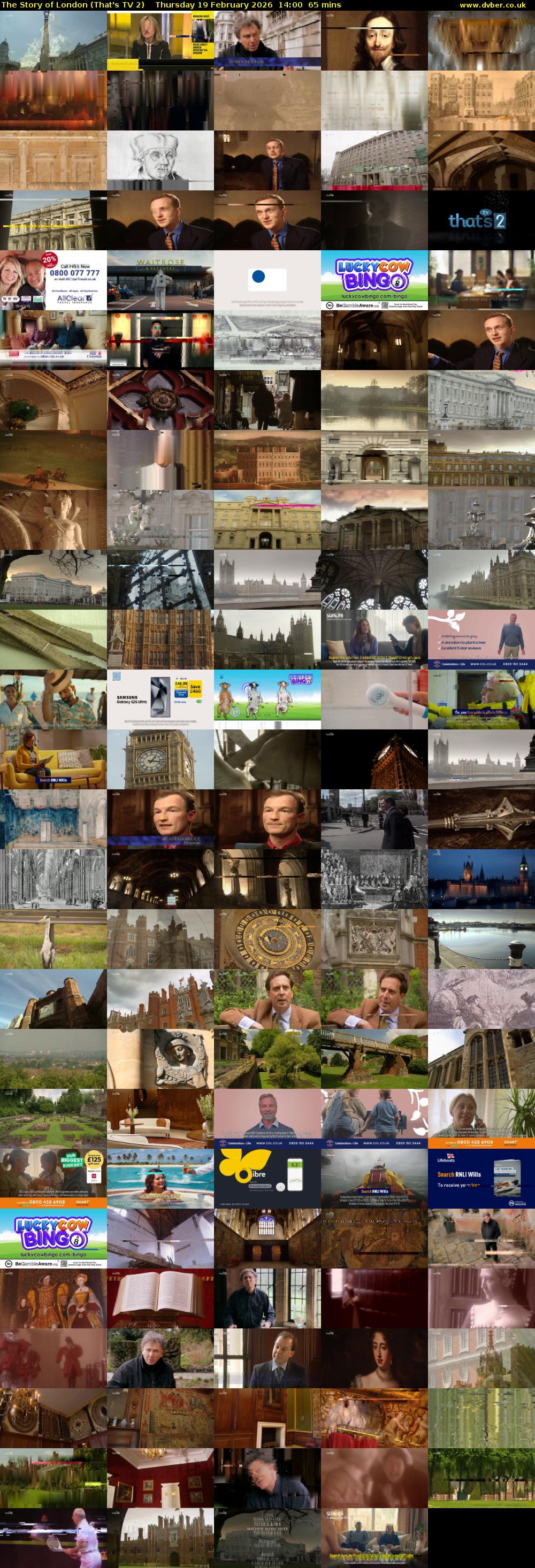 The Story of London (That's TV 2) Thursday 19 February 2026 14:00 - 15:05