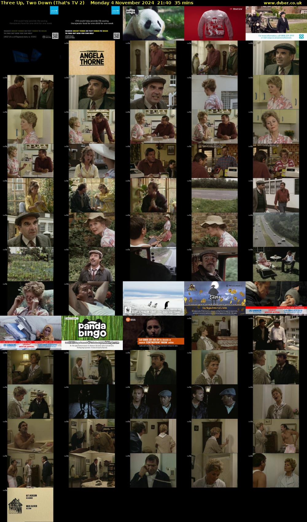 Three Up, Two Down (That's TV 2) Monday 4 November 2024 21:40 - 22:15