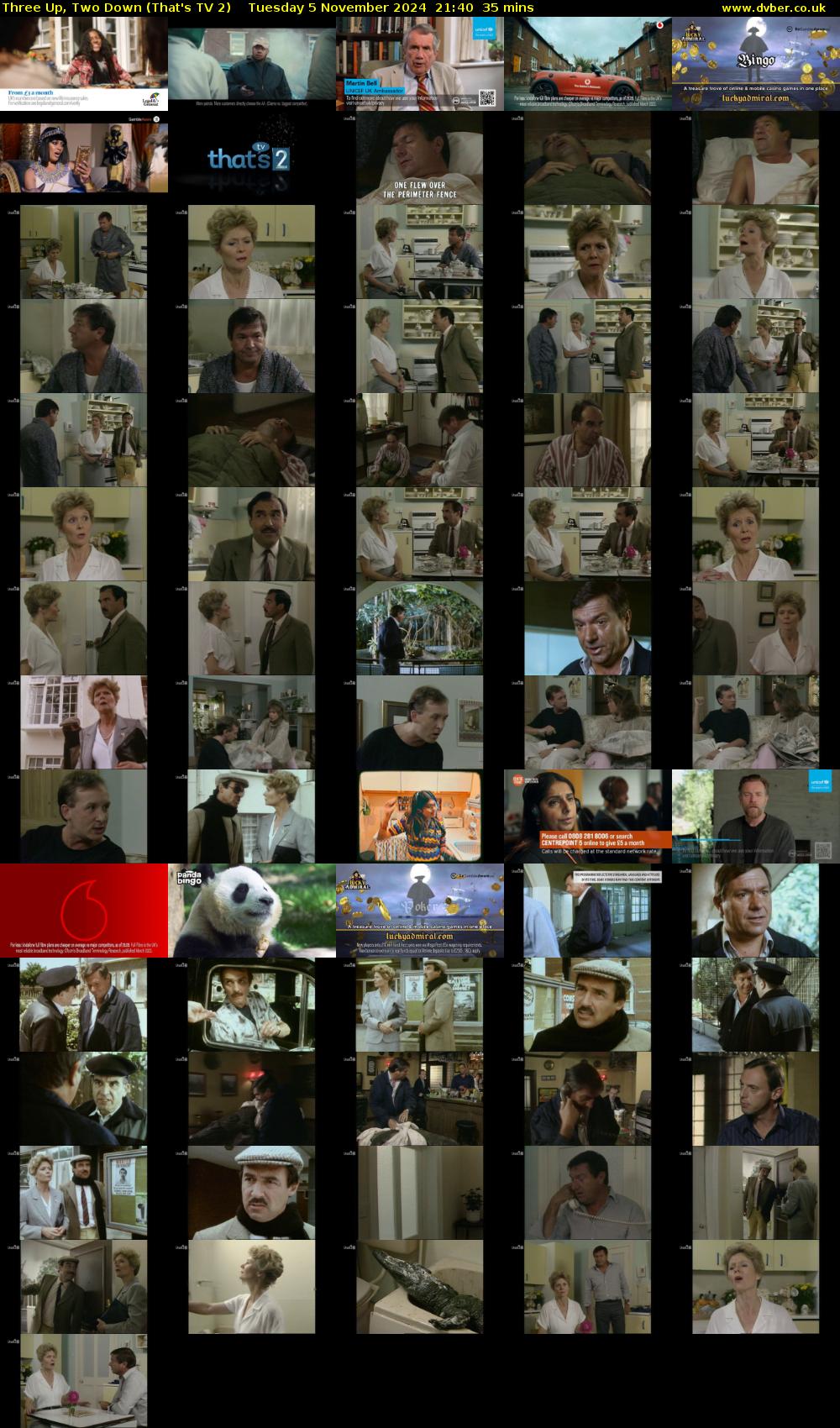 Three Up, Two Down (That's TV 2) Tuesday 5 November 2024 21:40 - 22:15