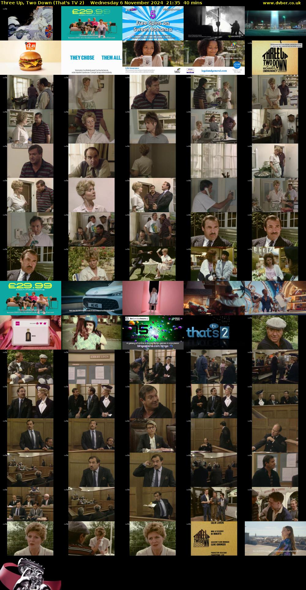 Three Up, Two Down (That's TV 2) Wednesday 6 November 2024 21:35 - 22:15