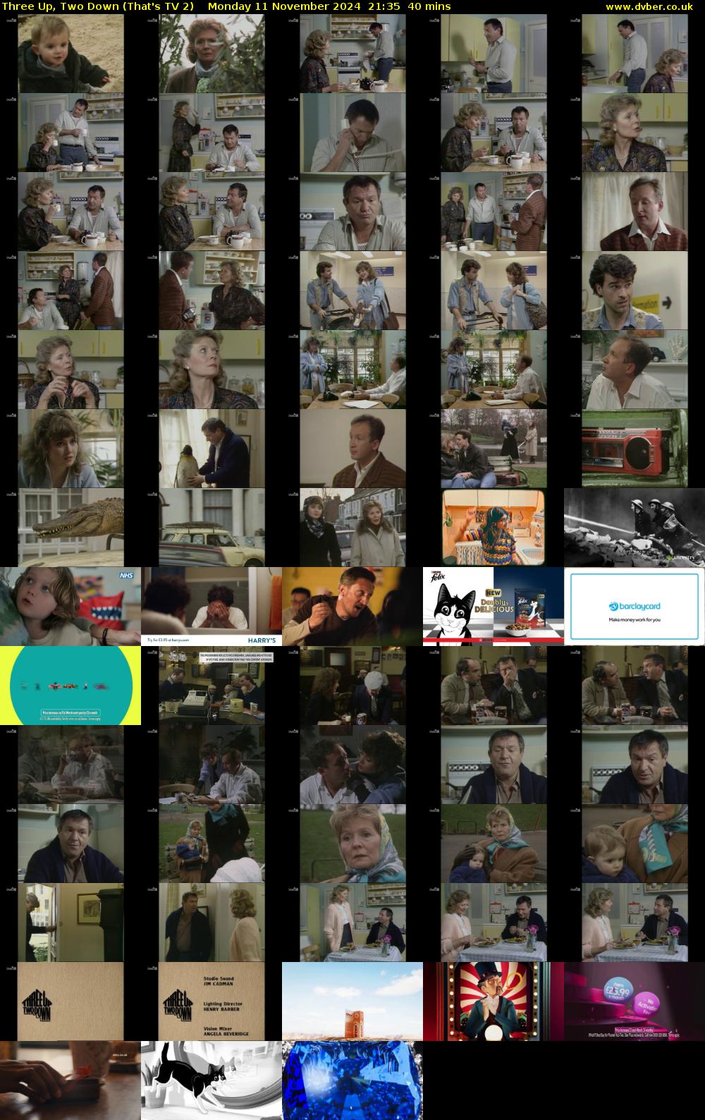 Three Up, Two Down (That's TV 2) Monday 11 November 2024 21:35 - 22:15