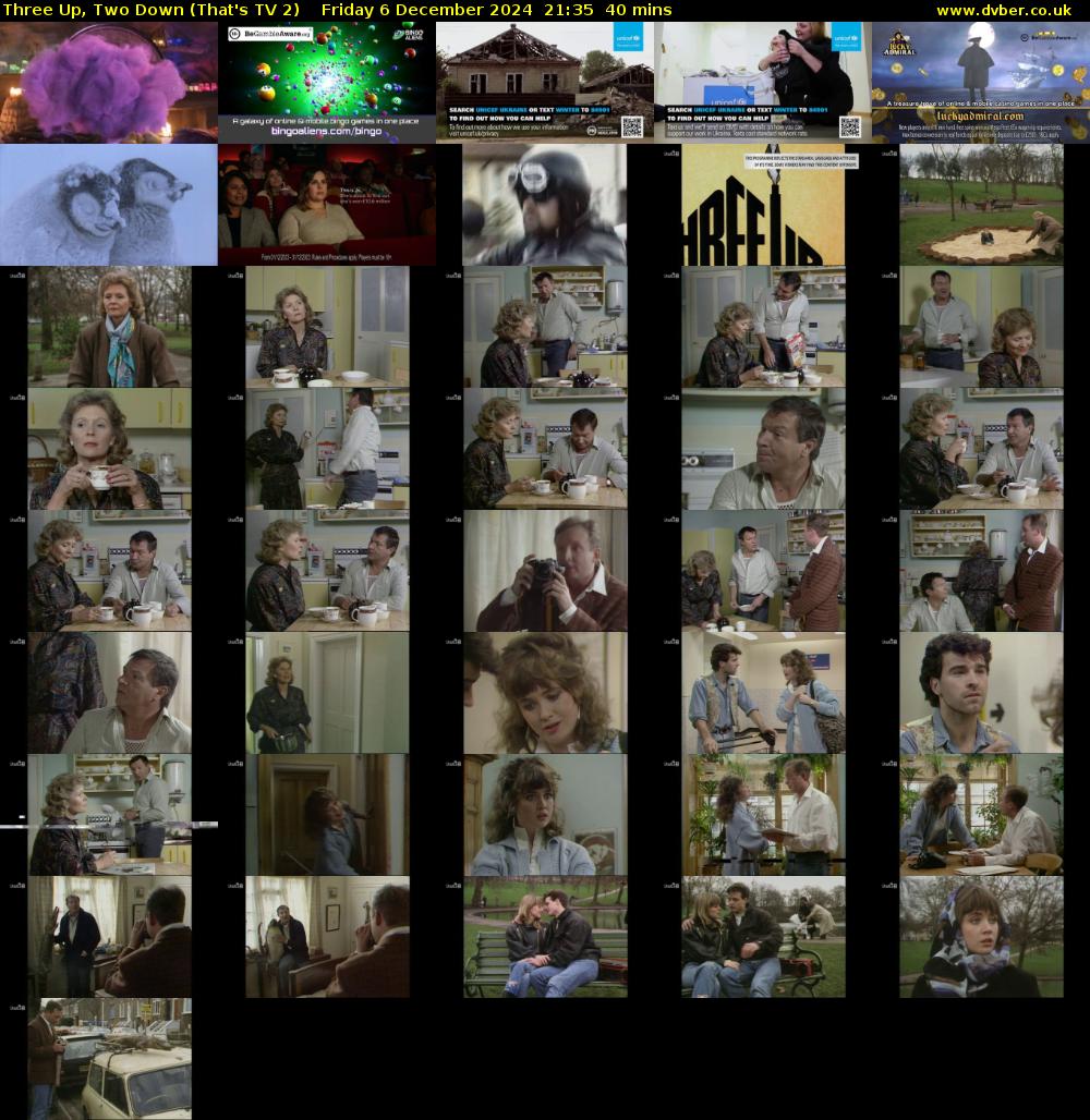 Three Up, Two Down (That's TV 2) Friday 6 December 2024 21:35 - 22:15