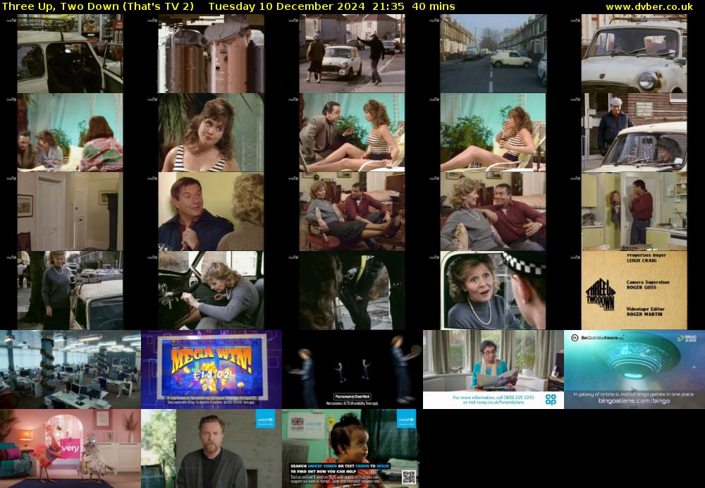 Three Up, Two Down (That's TV 2) Tuesday 10 December 2024 21:35 - 22:15